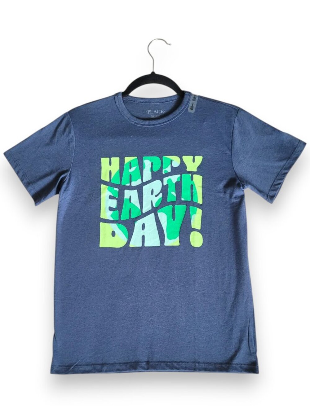 The Children’s Place Boys L 10-12 Happy Earth Day Tee Blue Graphic Short Sleeve